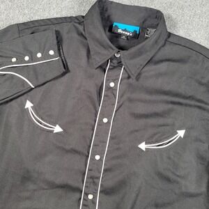 Bennys Western Shirt Mens Small Black Pearl Snap Piping Long Sleeve Arrows